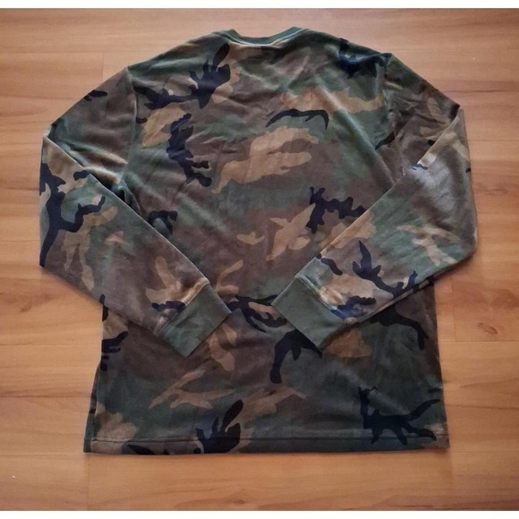 Mens Polo Ralph Lauren Velour Camo Sleepwear Pajama Lounge Night Clothes Shirt - Picture 2 of 6